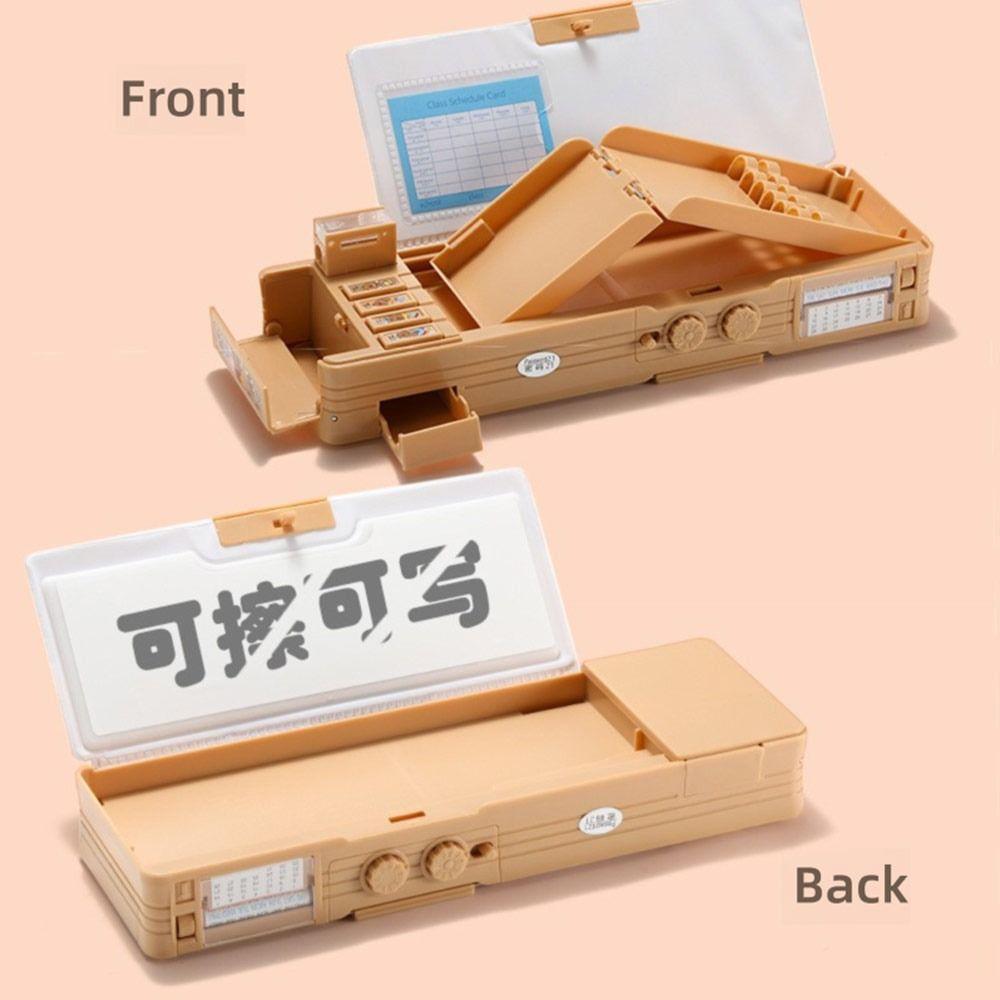 Double Password Pen Box Double-Layer Stationery Box Multifunctional Pen Bag  Students
