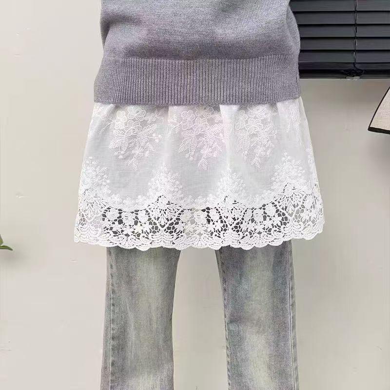 

New Plus Size Lace Hip Cover Skirt: Layered Design to Prevent Exposure and Cover Buttocks M [80-100 jin]