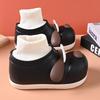 2025 Women's Big-Eyed Dog Cotton Slippers: Wearable Outdoors, Non-Slip, Closed-Toe, Warm, Thick Height-Increasing Soft Sole