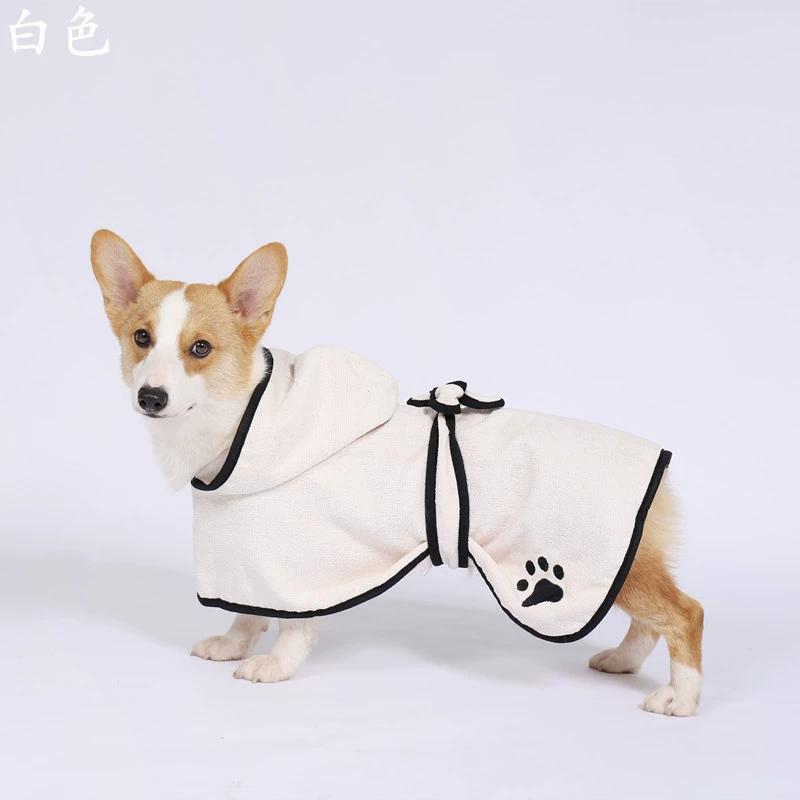 Modern Comfortable Quick-drying Absorbent Leisure Bathrobe Coat for Dogs Cats-Microfiber Material All Seasons Use Custom Logo