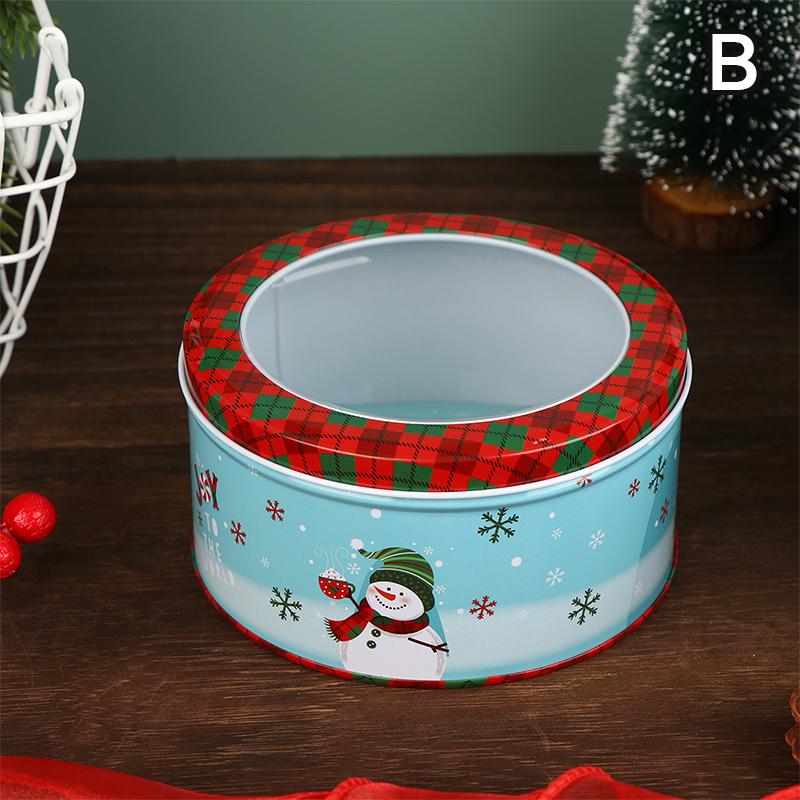 Christmas Tinplate Candy Box Santa Claus Tin Reusable Chocolate Storage Case For Gift Storage Home Cookie Packaging Box