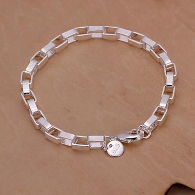 Cadena de eslabones de estilo moderno para mujer y hombre, joyería de Color plateado, pulsera de cadena, regalo para fiesta, venta al por mayor
