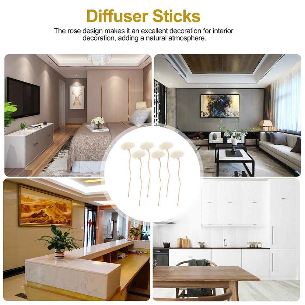 6 Stück Trockenblumen Diffusorstäbchen Ätherisches Öl Schilf Diffusoren Aromatherapie Stäbchen Set Zuhause Schlafzimmer Badezimmer Aroma Stäbchen