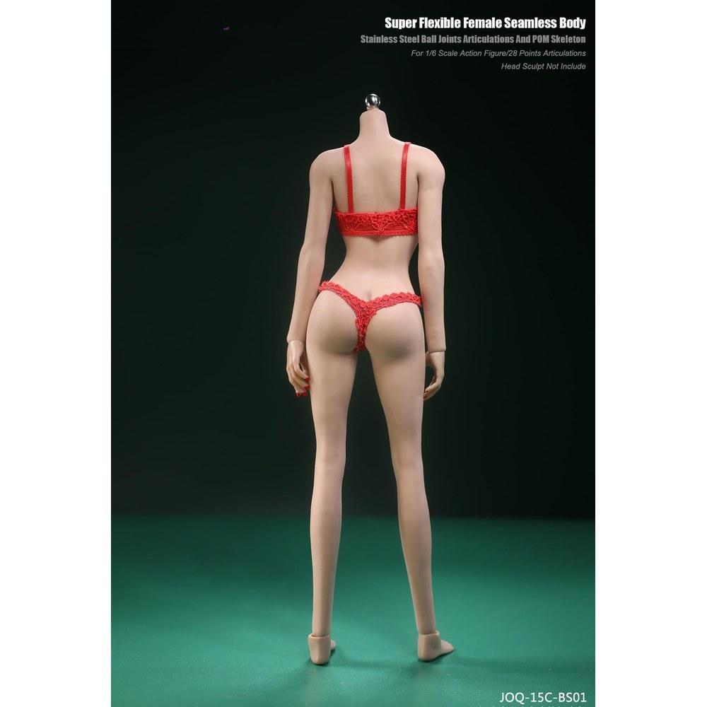 TOYBARJAPAN 1/6 Scale Action Figure JOQ-15C Ultra Flexible Seamless Body Bikini Middle Bust Female Body Suntan Skin Head and Weapons Not Included
