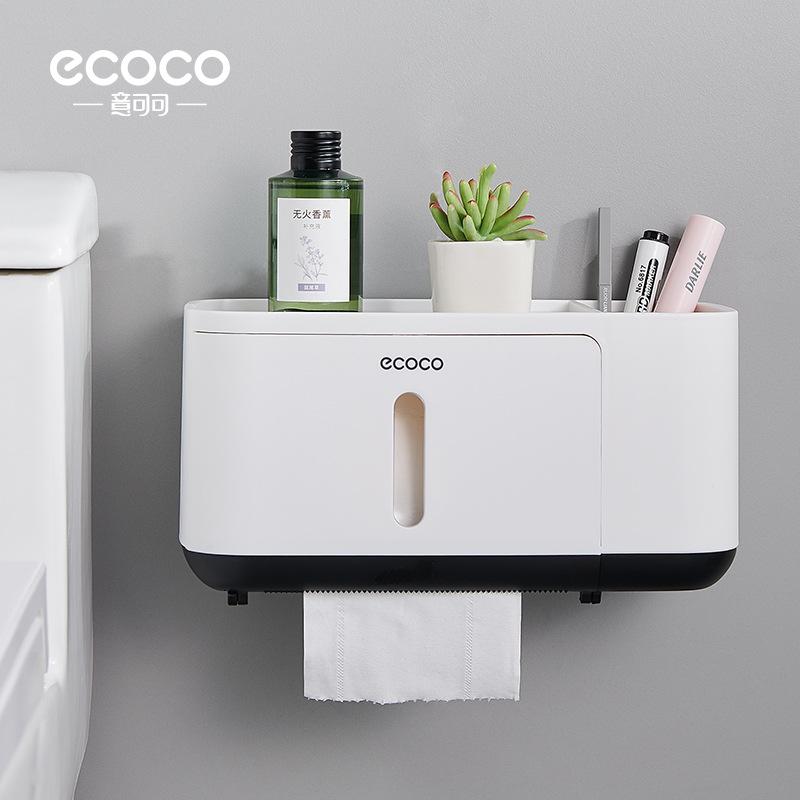 Bathroom Tissue Box Toilet Storage Toilet Paper Holder Tissue Dispenser Toilet Paper Box Wall-Mounted Waterproof Roll Paper Holder