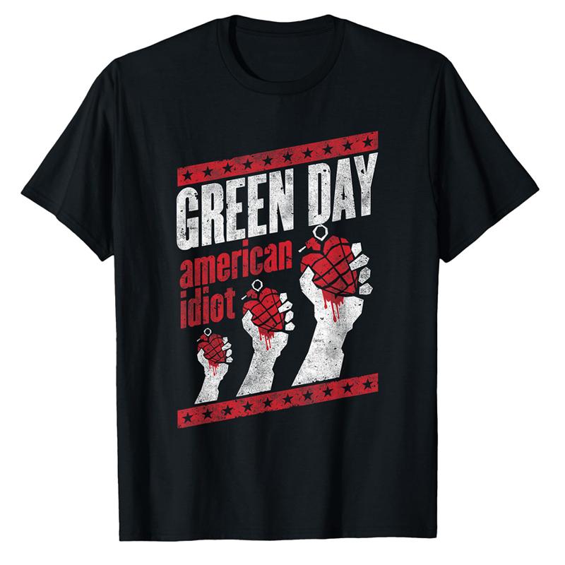 Green Day  Tshirt Classic Rock Music Band Tshirt Oversized Short sleeved Punk Street Style Men and Women Tops