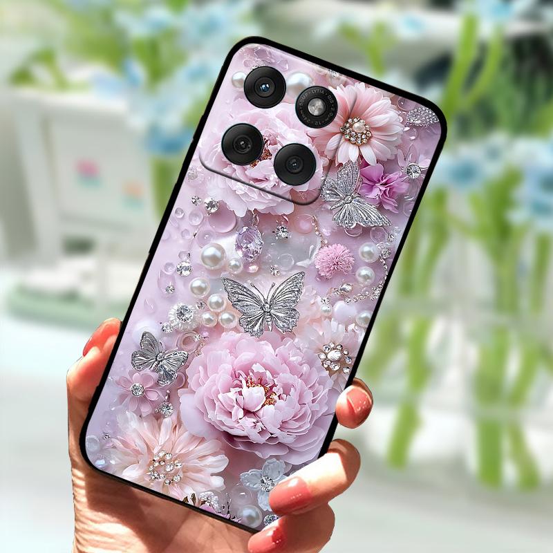 Weiche Hülle für Motorola Edge 60 Fusion Silikon TPU Schwarze Handyhülle für Moto Edge60 Fusion 5G Mode Luxus Stoßfester Bumper