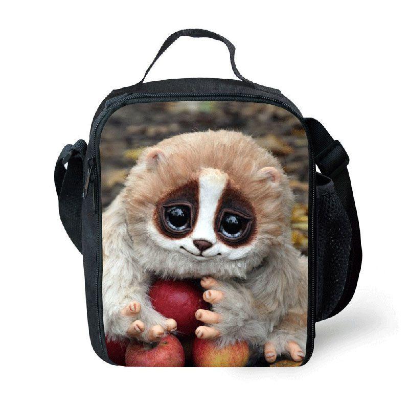 Animal School Lunch Bags Kids Boy's Food Carriers With Soft Handle For Travel