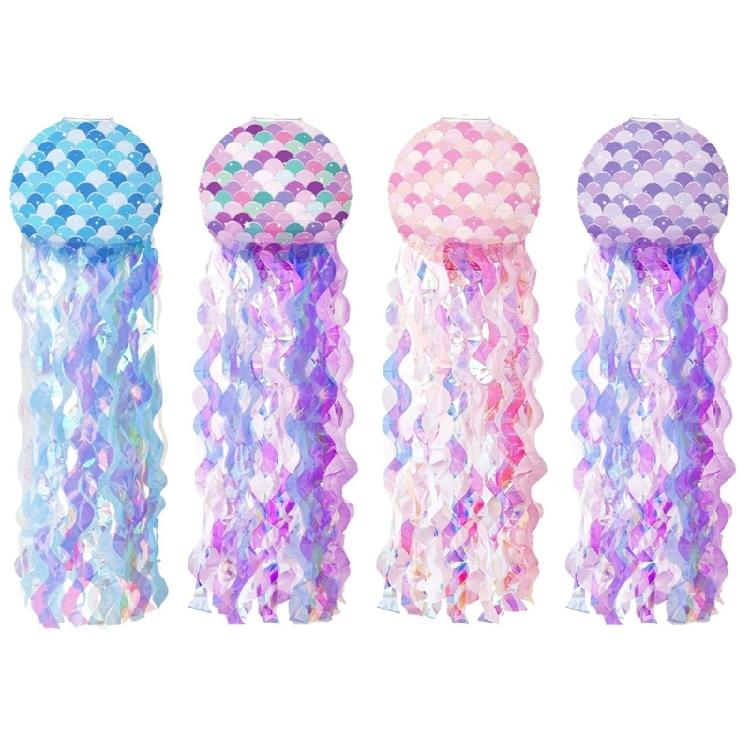 Hanging Mermaids Jellyfish Paper Lanterns Birthday Party Ornament Baby Showers Decoration Sea Themed Party Accessories