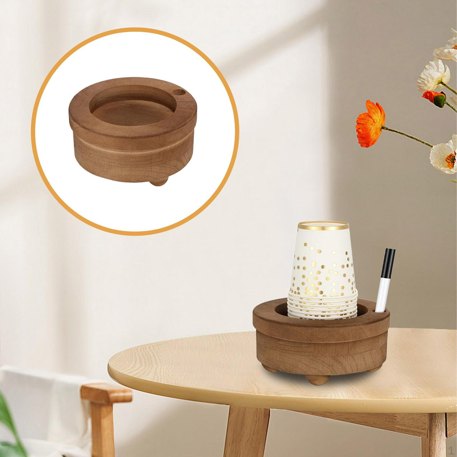 

Coffee Cup Organizer Wooden Holder Mug Dispenser Marker Slot Paper Rustic Storage no Marker