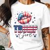 26 Patriotic Trump Girl Tee, USA Flag Lips Graphic, American Pride Shirt, Women Unisex T-Shirt