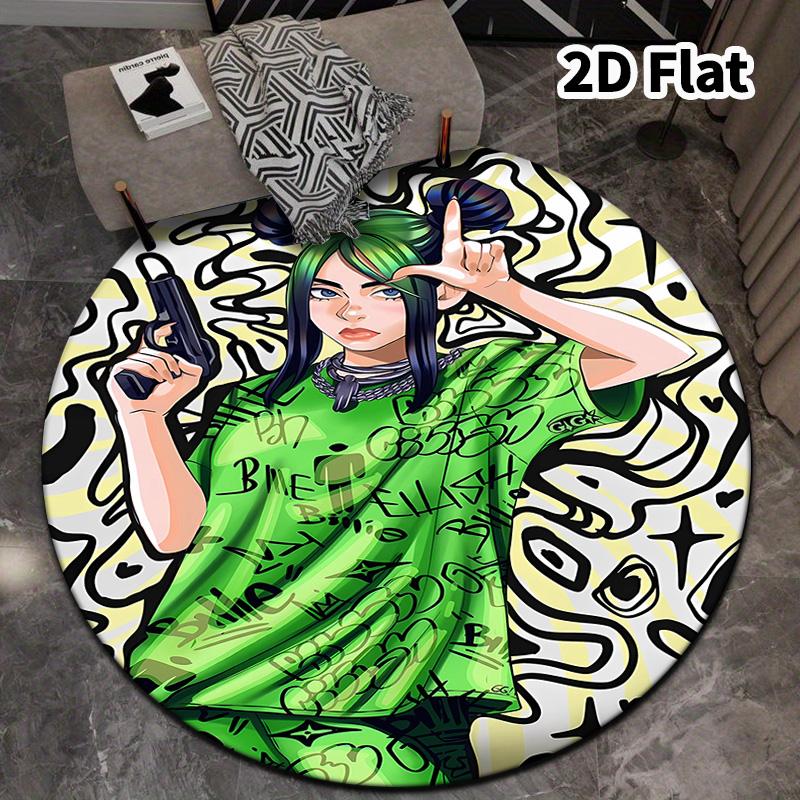 Billie Eilish Round Area Rug Carpet Rug For Living Room Bedroom Sofa Playroom Decor Nonslip Floor Mat