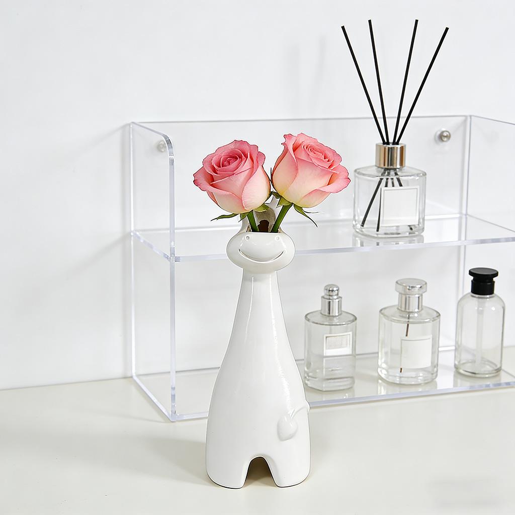 White Elk Resin Vase, Elegant Deer Sculpture Flower Pot, Aesthetic Animal Figurine Ornament, Modern Home Desktop Art Decor