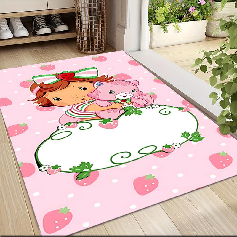 1Pc Strawberry Shortcake'S Sweet Adventure Carpet Rug Customizable Soft Washable Antislip Home Living Room Sofa Mats Personalized Rug 0917257
