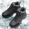 Leather Men Boots Sneakers Warm Fur Snow Boots For Men Winter Work Casual Shoes 2022 Military Rubber Ankle Boots Waterproof