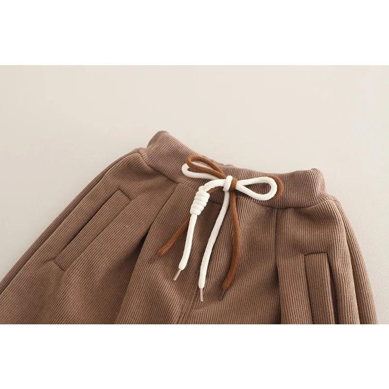 Girl Baby Clothing Set Boys Winter Fashionable Baby Children's Thick Coat Pants Two Piece Set