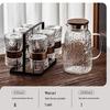 Embossed Glass Water Cup Set for Living Room, High-Temperature Resistant Teaware for Coffee or Beer