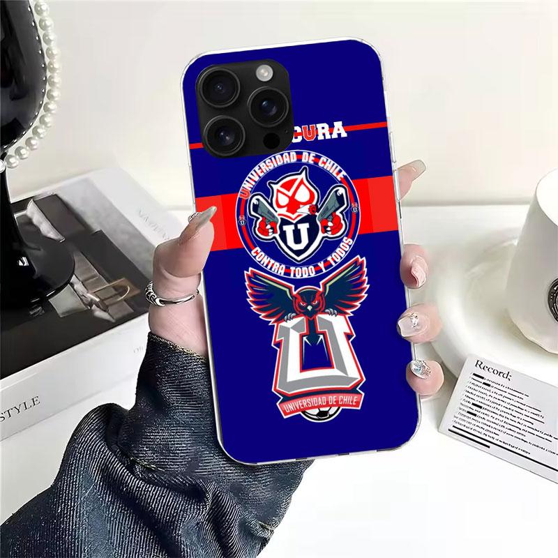 De Chile U-University Logo For iPhone 17 Air 16 15 14 Plus 13 Mini 12 11 Pro Max Phone Case 16E 7 Print 8 SE Fundas Cover Soft C