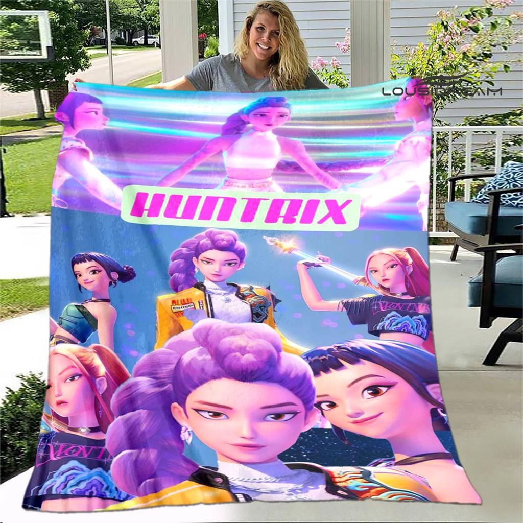3D KPop Demon Hunters Cartoon blanket Warm blankets Soft and comfortable blanket Home Travel Blankets bed linings Birthday Gift
