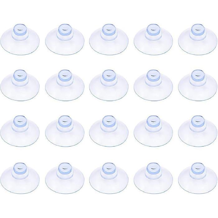 Outus 20 Count Clear Plastic Suction Cup Without Hooks