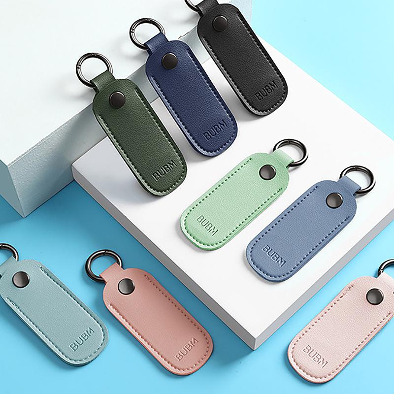 VP 1pc new Leather U Disk Pouch Key Ring Holder USB Flash Drive Storage Bag Pendrive Protective Cover Memory Stick Case