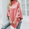 Winter Autumn High Neck Knitted Sweater Comfortable Casual Shawl Cape Solid Color New Fashion