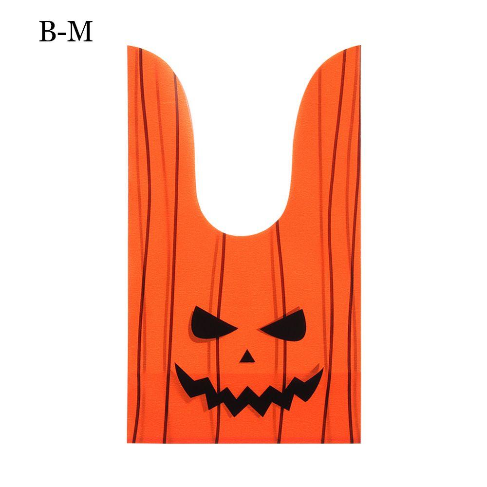 50Pcs Bat Pumpkin Rabbit Ear Halloween Decoration Cookie Bag Baking Packaging Halloween Candy Bags