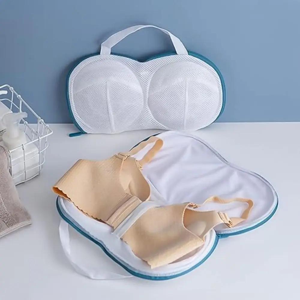 1/2pc Bra Washing Bag Special Washing Machine Mesh Pouch Anti Deformation Zippered Pocket Foldable Underwear Cleaning Organizer