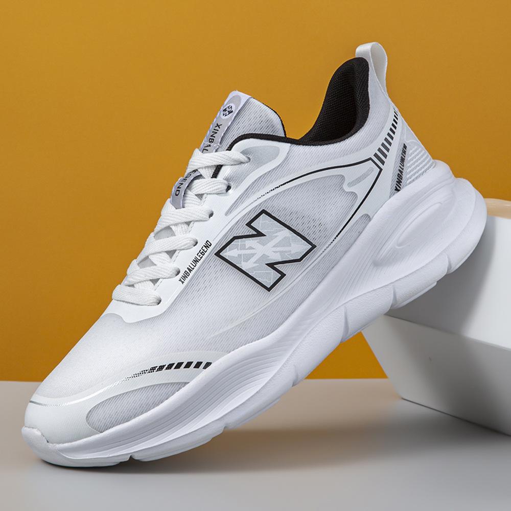 Spring and summer new shoes simple and lightweight casual shoes breathable mesh soft sole heightening casual style sports shoes