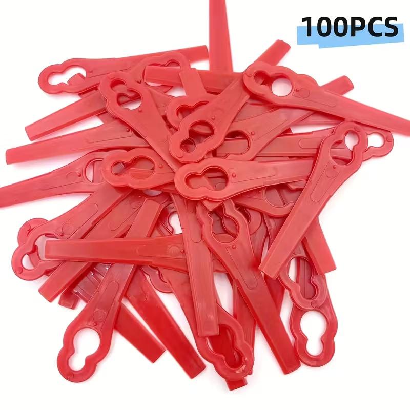 

100pcs Plastic Cutter Blades For Electric Cordless Grass Trimmer Strimmer Tool Grass Trimmer Blades Replacement Garden Tool