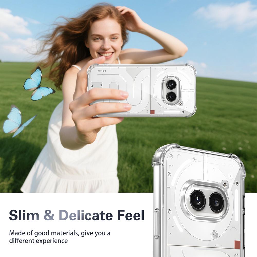 KEYSION Four-Corners Shockproof Transparent Case for Nothing Phone 2A Plus Soft TPU+PC Clear Phone Cover for Nothing Phone 2A