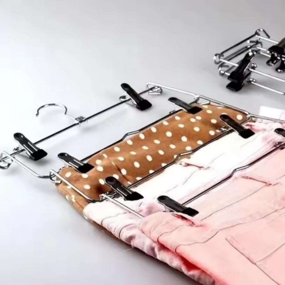 Multi-Functional Home Non-Slip Metal Pants Rack Creative Stainless Steel Seamless Hanger Simple Storage Skirt Rack