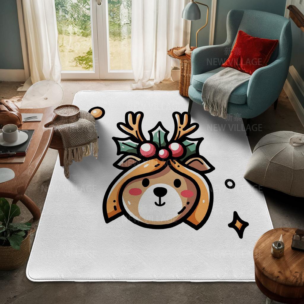 House Entrance Carpet Home Door Mat Living Room Bath Foot Bathroom Non-slip Water Absorption Rugs Bath Merry Christmas Winter