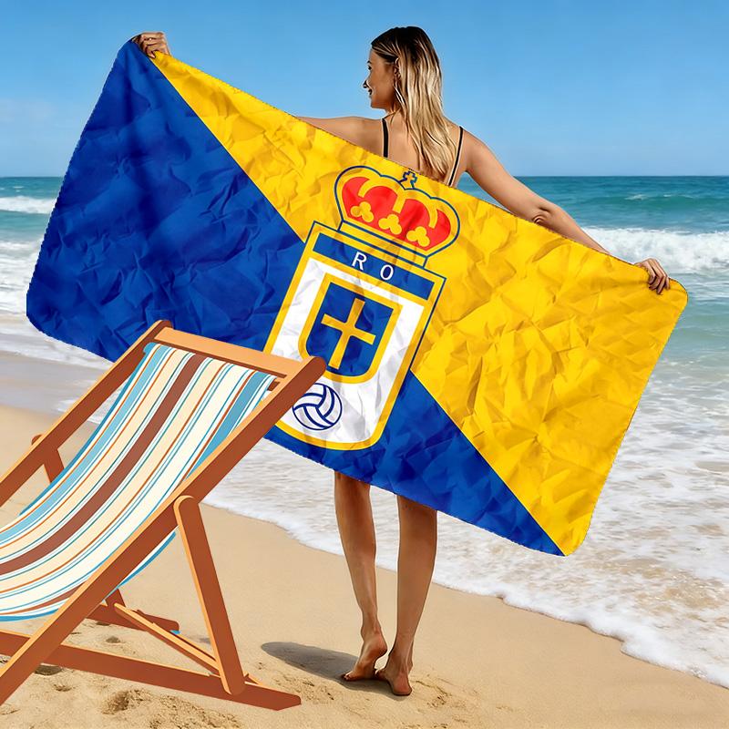 Asciugamano da Spiaggia Stampa Real Oviedo, Asciugamano Grande Morbido Asciugatura Rapida per Spiaggia Campeggio Nuoto