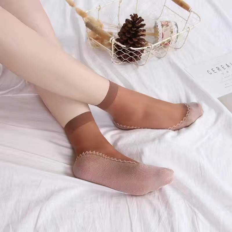 

10 пар бархатных, шелковых, женских, с хлопковой подошвой, мягкая нескользящая подошва, массажные, впитывающие влагу, нескользящие носки None кофейный