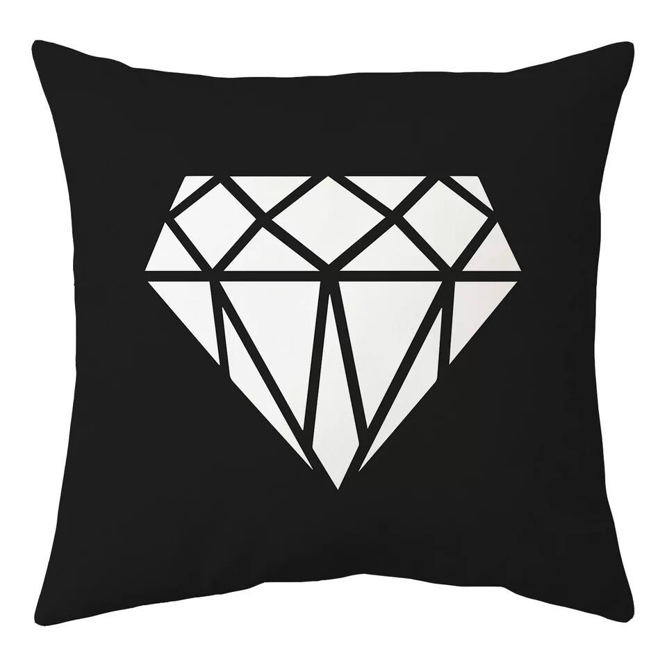 Nordic Black and White Simple Style Geometric Abstract Pillow Case Peach Leather Fleece Home Sofa Pillow Quilt Cushion
