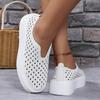 Thick Bottom Single Shoes Female Hollowed Out A Footstool Shallow Mouth Fashion Versatile Flat Bottom Casual Women's Shoes