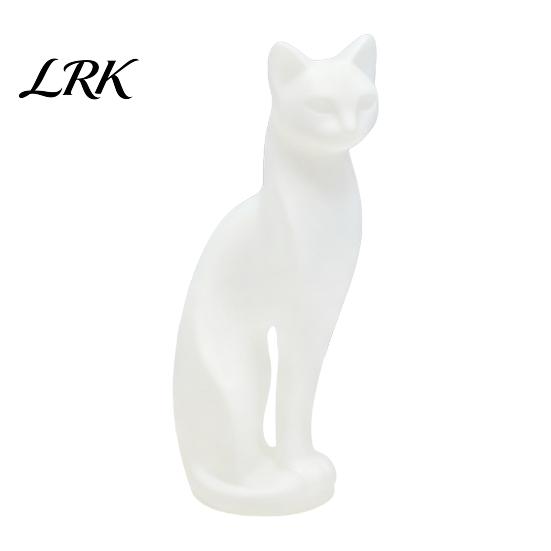 Staubgeschützte Katzenfigur 3D-gedruckte Kätzchenskulptur, Minimalistisches Ornament Matt Geometrisches Design, Moderne Hausskulptur Dekor in Schwarz Rosa Weiß,