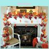 Realistischer Herbst-Ahornblatt-Girlande für Thanksgiving- und Halloween-Dekorationen