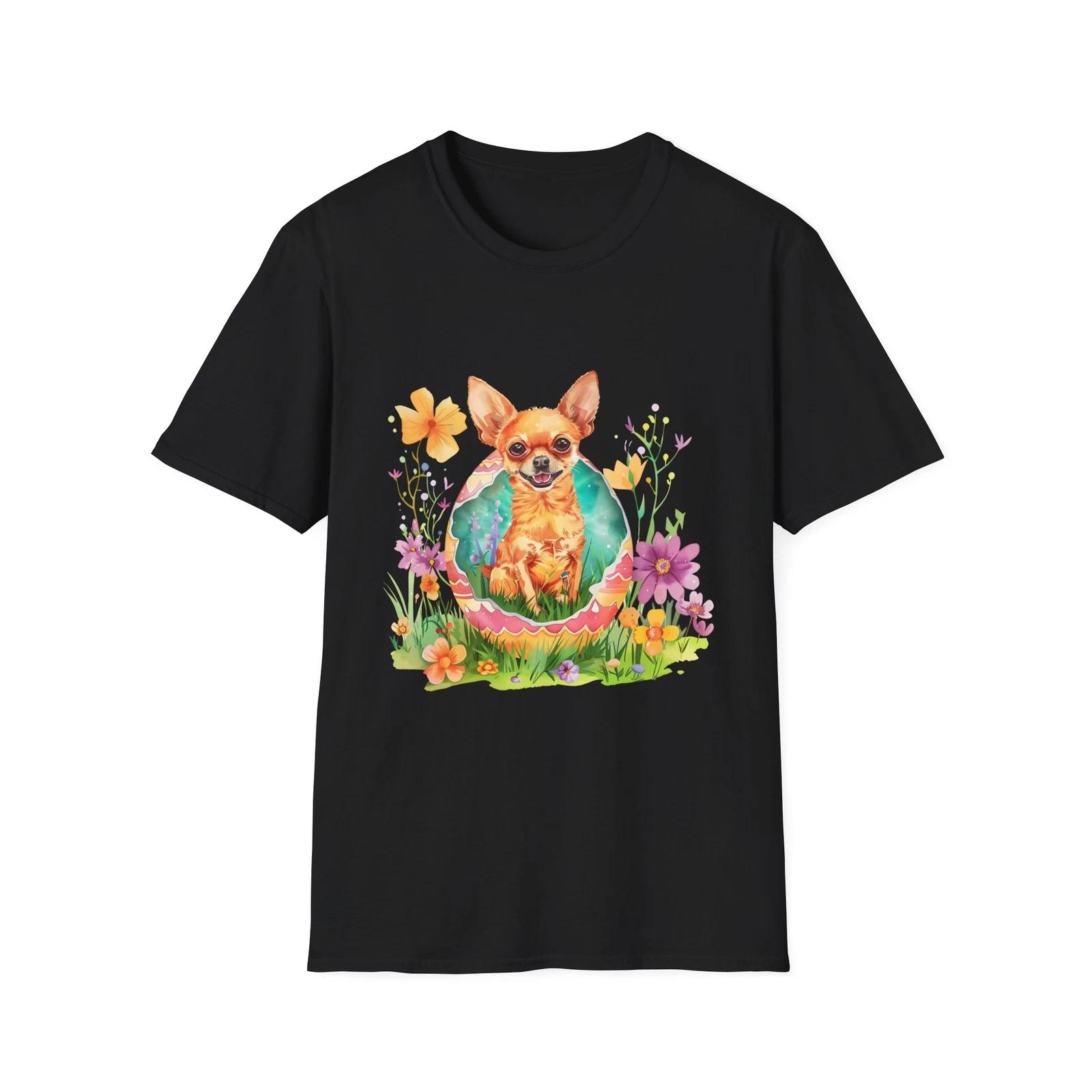 Chihuahua Floral Unisex Softstyle T-Shirt, Cute Dog Shirt, Pet Lover Gift, S