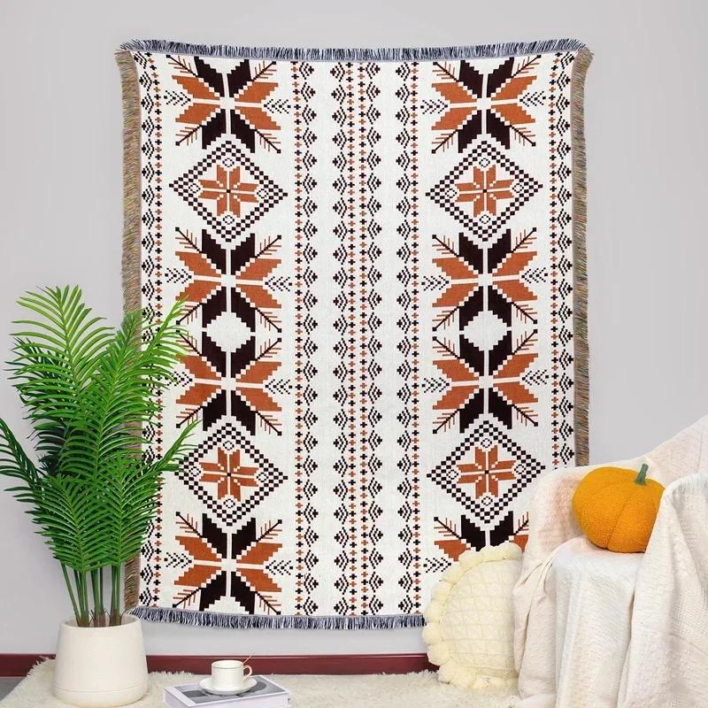 Jacquard Sofa Towel Multi Size Multiple Thickening Outdoor Picnic Mats Multipurpose Tassel Soft Comfort Cover Cloth Blanket