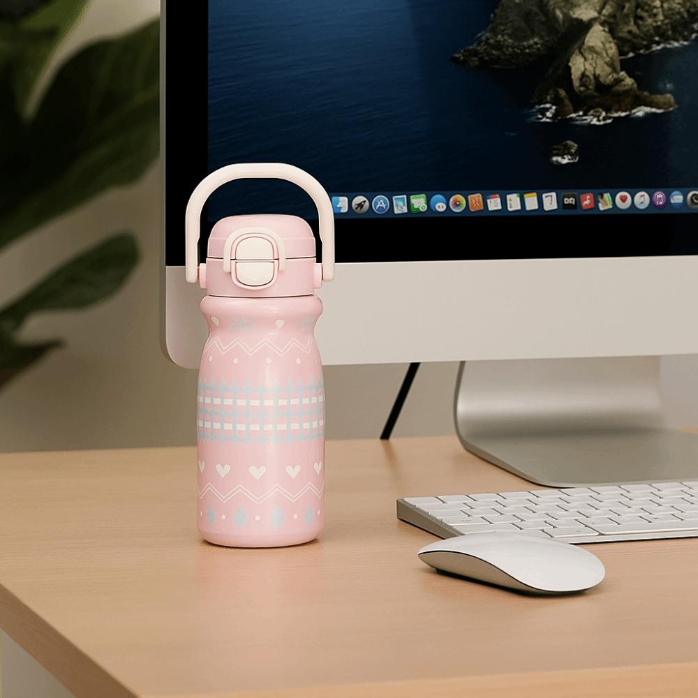 Leak-Proof Insulated Cup Large Capacity Cartoon Straw Cup Creative Double Drink Cup  School