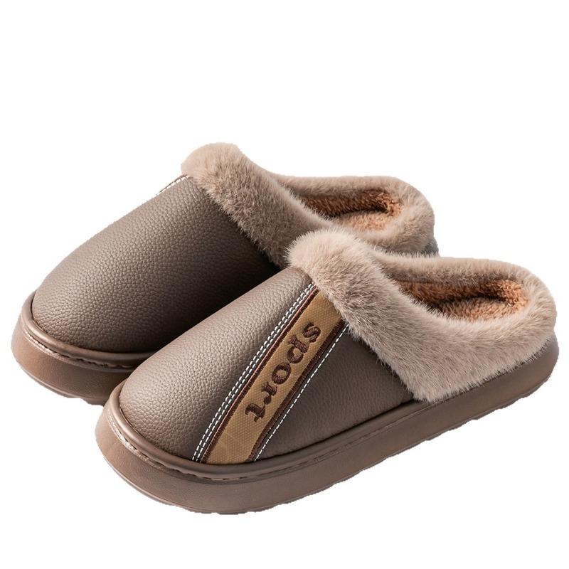 Large Size Men's Cotton Shoes Autumn and Winter New Middle-aged and Old Home Indoor Non-slip Warm Thick-soled Cotton Slippers Men