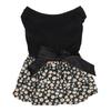 Dog Floral Dress Cute Back Bow Fashionable Spring Summer Pet Princess Dress for Small Dogs and Cats Black