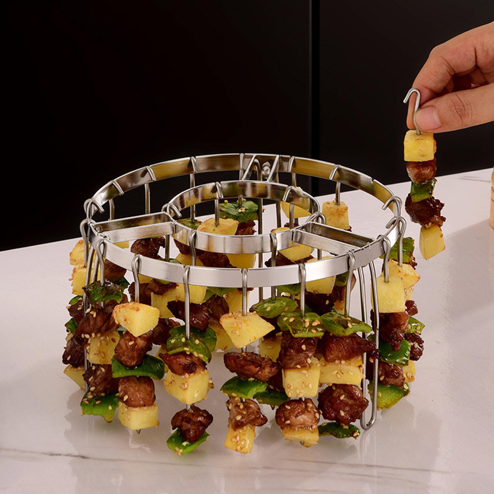 

Stainless Steel Air Fryer Food Rack Compatible with Oven Roasting Skewers Holder for Even Cooking and Easy Cleaning Durable Kitchen Accessory One Size