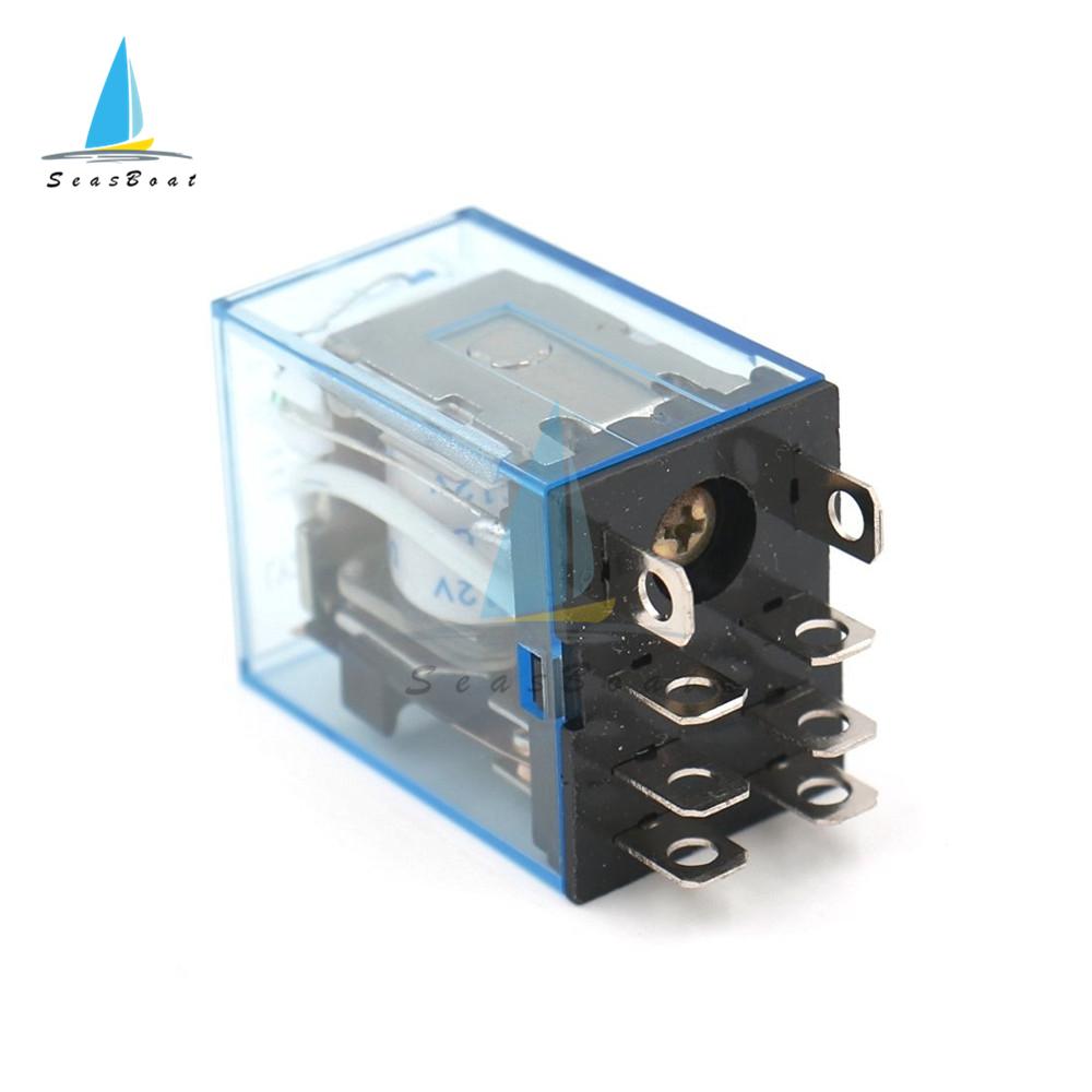 DC 12V 24V 220/240V AC 10A 8PIN Coil Power Relay DPDT LY2NJ HH62P HHC68A-2Z With Socket Base Relays 5