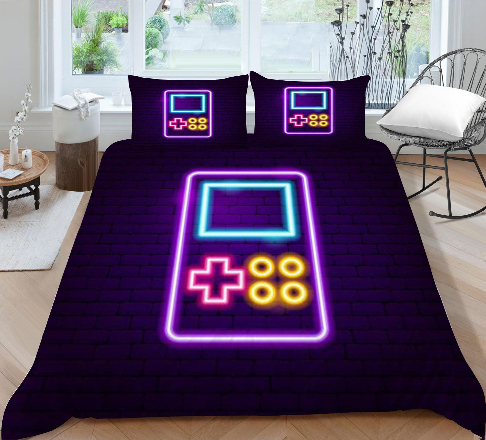 

Game Console Series Quilt Cover Pillowcase Two Or Three-Piece Set Polyester Sanding 3D Digital Printing 90*200