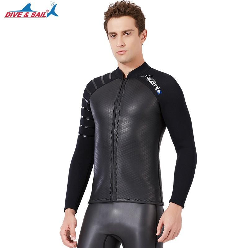 Smooth Leather Diving Suit Men's 3mm Split Jacket Women's Surfing Snorkeling Warm Swimsuit