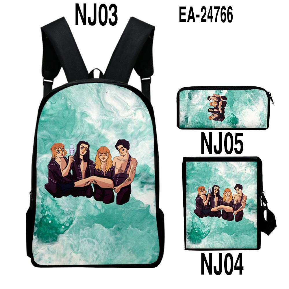 Classic Popular Peculiar Maneskin 3D Print 3pcs/Set pupil School Bags Laptop Daypack Backpack Inclined shoulder bag Pencil Case