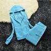 2 Pieces of Women's Outfit Fall Winter Women's Tracksuit Crystal Hoodies and Pant Sets Y2K Velvet Tracksuit